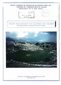 OCA NI 004507 W1 CEEP Bilan ecologique plateau Calern Titre
