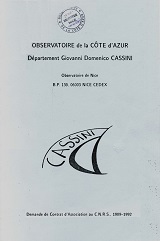 OCA NI 005008 W22 BELY DUBAU O ASSOCIATION AU CNRS 1989 1992 1